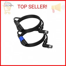 LanSenSu Right Angle XLR to Straight XLR Plug Cable, 90-Degree Female to Straigh