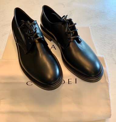 New CASADEI Women s Black Leather Dress Oxford Derby Business Shoes Sz 41 Italy