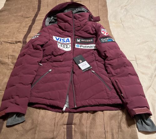 RARE NWT Spyder US Ski Team Down Jacket Women's Hoody USA Skiing, Sz US 6/EU8 - Picture 9 of 10