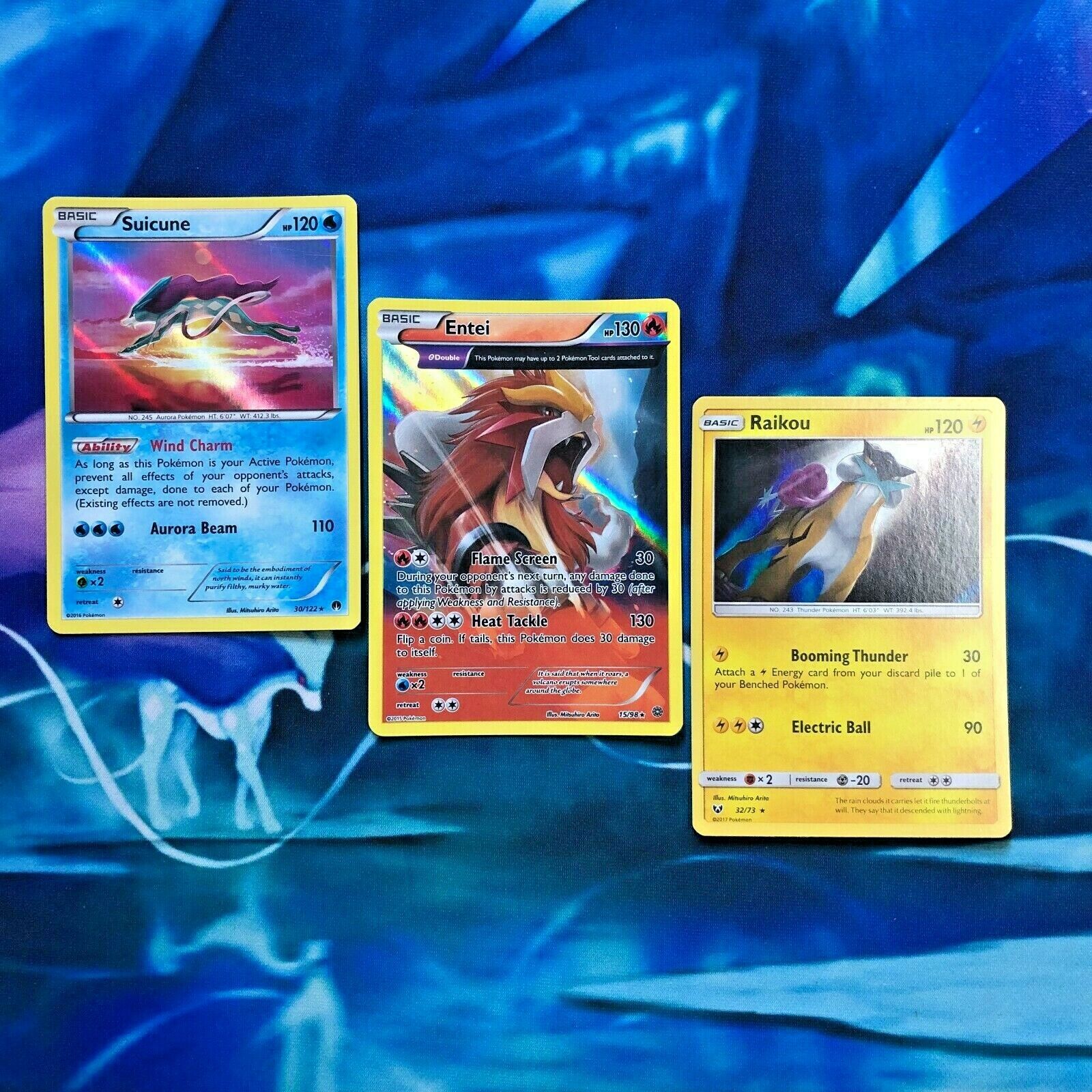 Suicune Entei Raikou - Holo Rare Collection Set Lot XY - Pokemon Card - LP