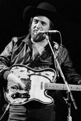 Waylon Jennings Playing The Guitar Print Wall Art Home Decor - POSTER 20x30