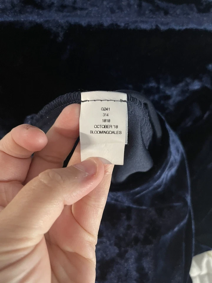 AQUA девочек измельченный бархат синий ложным вырезом платье Bloomingdale's эксклюзивный XL новый с Ярлыками - Изображение 3 из 4