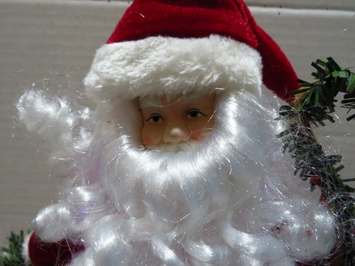 FIBER OPTIC SANTA CLAUS TABLE/TREE TOPPER RED SUIT W/GOLD 14" - Picture 2 of 6