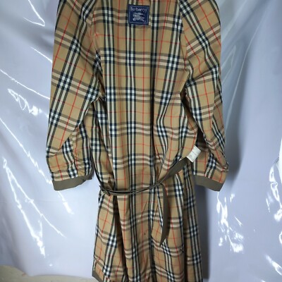 Vintage Burberry Trench Coat Lining Nova Check Military men's