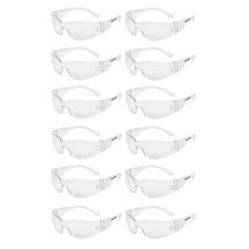 Clear Lens Protective Safety Glasses, Polycarbonate Impact Resistant Lens 12Pk