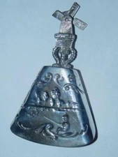 19TH C DUTCH STERLING SILVER TEA CADDY SUGAR SPOON WINDMILL BY GERARDUS SCHOORL