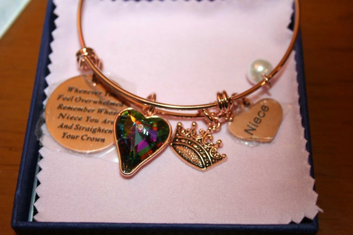 YOOSTEEL Niece Bracelet Heart Crown OVERWHELMED Remember Whose