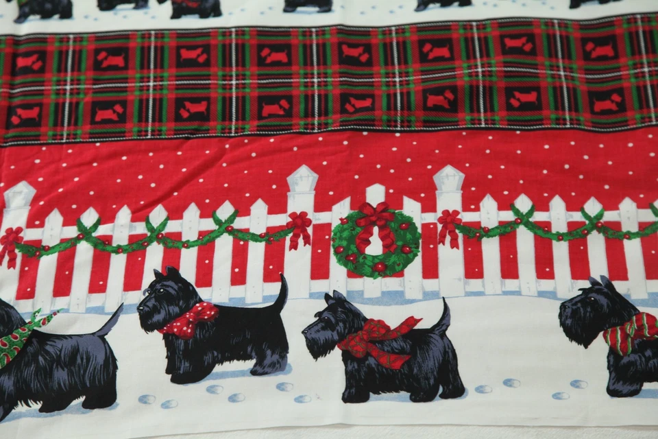 7.5Y Vintage Springs SCOTTIE DOG  Plaid Tartan Terrier Border Cotton Fabric - Image 3 of 4