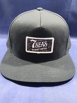 7 Seas Brewing Company Yupoong Hat Black/White 7 Seas Logo Snapback Cap 