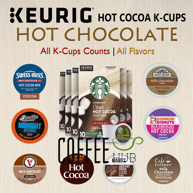 Hot Chocolate Cocoa K Cups 12/24/72 Capsules Fits Keurig lot Milk All
