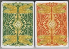 Playing Swap Cards  GENUINE 2 only single wide DRAGONFLIES  backs from FROG DECK