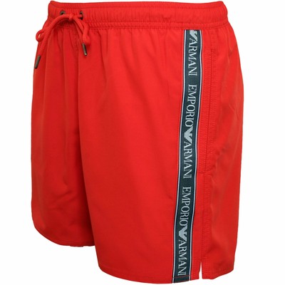 Emporio Armani Logo Cinta Para Hombre Pantalones Cortos de Natación,  arcilla roja | eBay
