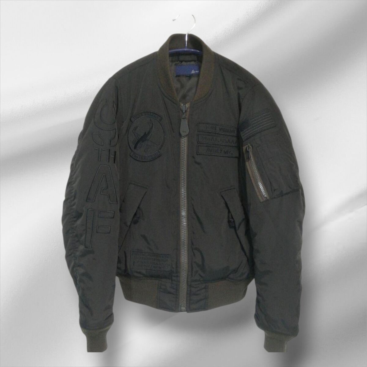 Avirex Tiger Shark MA-1 Blouson Jacket Women's M Black Avirex Tiger Shark MA-1 Blouson Jacket Women's M Black