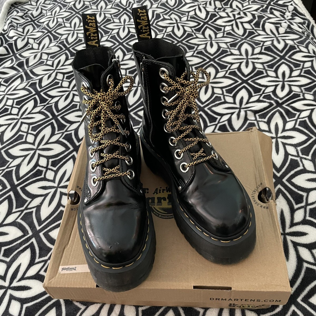 Dr. Martens Jadon Max Platform Boots Black Buttero Zip Up