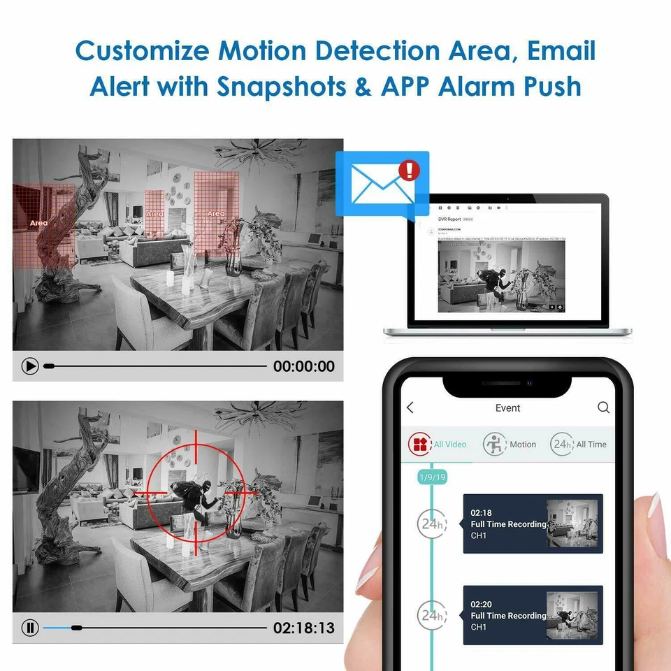 Disco duro DVR ZOSI 16 canales H.265+ 1080p 2 TB para sistema de cámara de seguridad Foto 2 de 4
