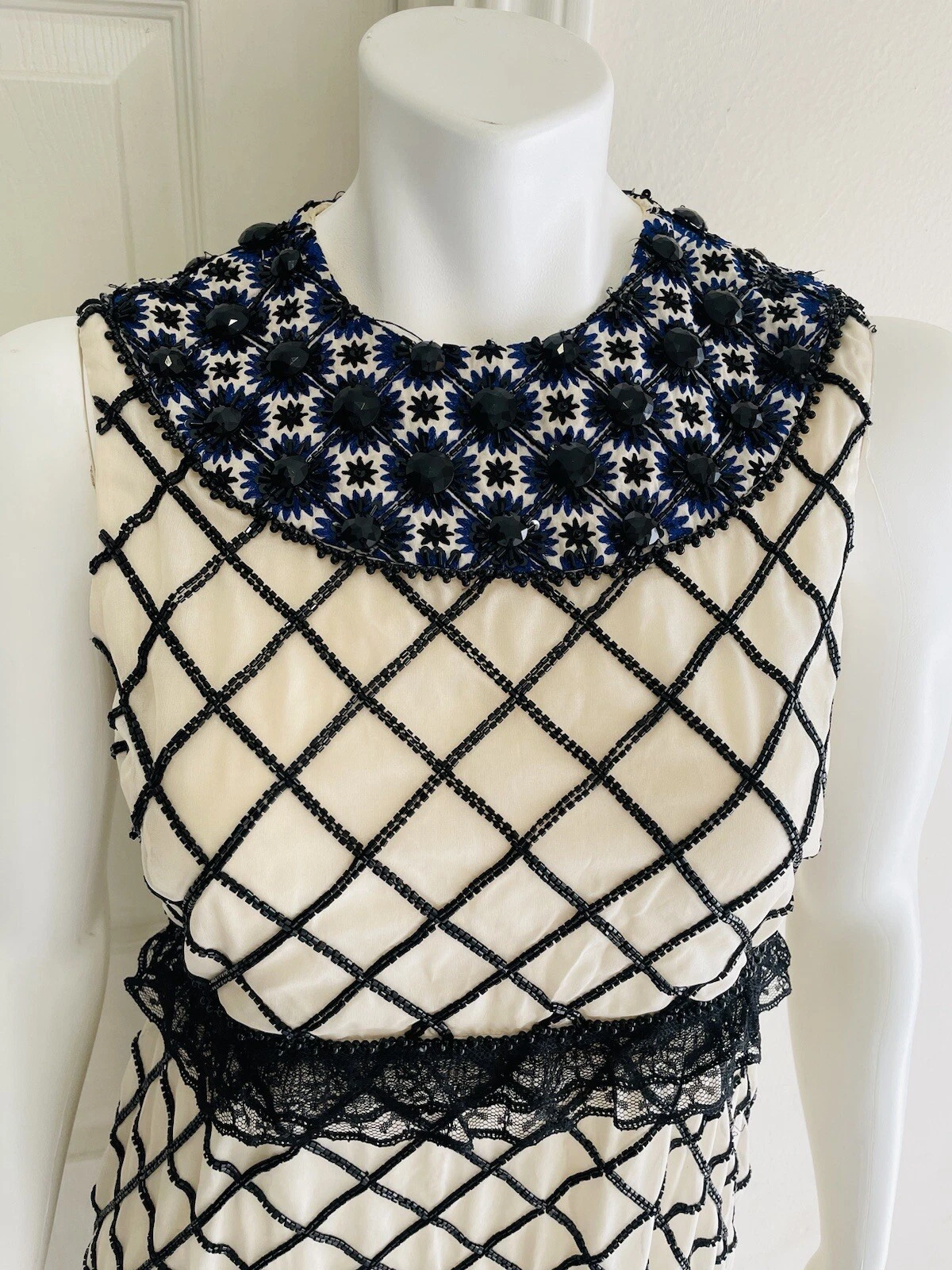 TORY BURCH abito da sera donna elegante con perline $3000 RARO taglia 2