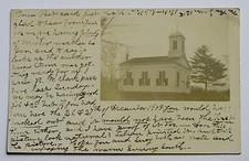 1910 Vintage Real Photo Postcard - Unnamed Church With Long Note