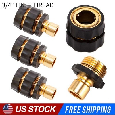 3/4'' Universal Garden Hose Quick Connect Aluminum Hose Tap Adapter Connector Set