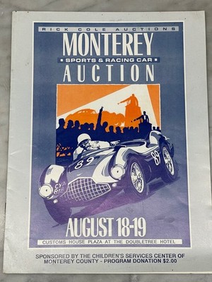 1989 Rick Cole Monterey Race Car Auction Program Vintage racing