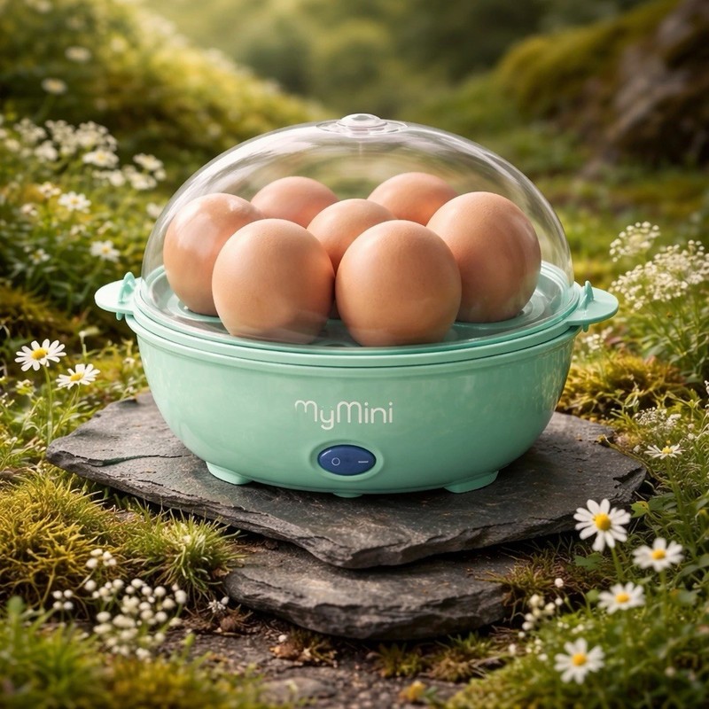 MyMini Electric Egg Cooker 7-Egg Capacity Auto Shut-off Green