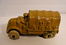 Vintage Barclay Die Cast Toy Car WW1 WW2 U.S. Army Covered Transport Truck