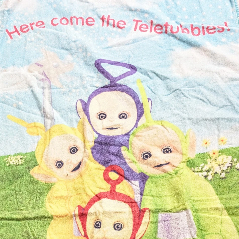 VTG 1998 Teletubbies Here Comes Beach Bath Towel Vintage Jay Franco 90s Y2K PBS - Image 2 of 4