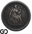 1856 Seated Liberty Half Dime, Re-Punched Date, XF++