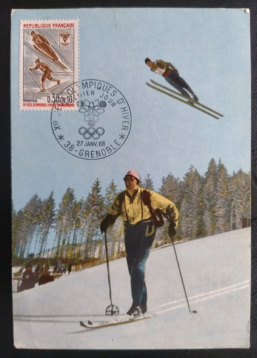 Badge Officiel Jeux Olympiques Grenoble 1968 – Arthus Bertrand – Authentique