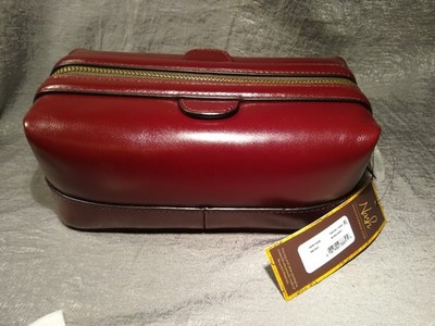 Patricia Nash Leather Men's Toiletry Bag Heritage Travel Case BURGUNDY  NEW