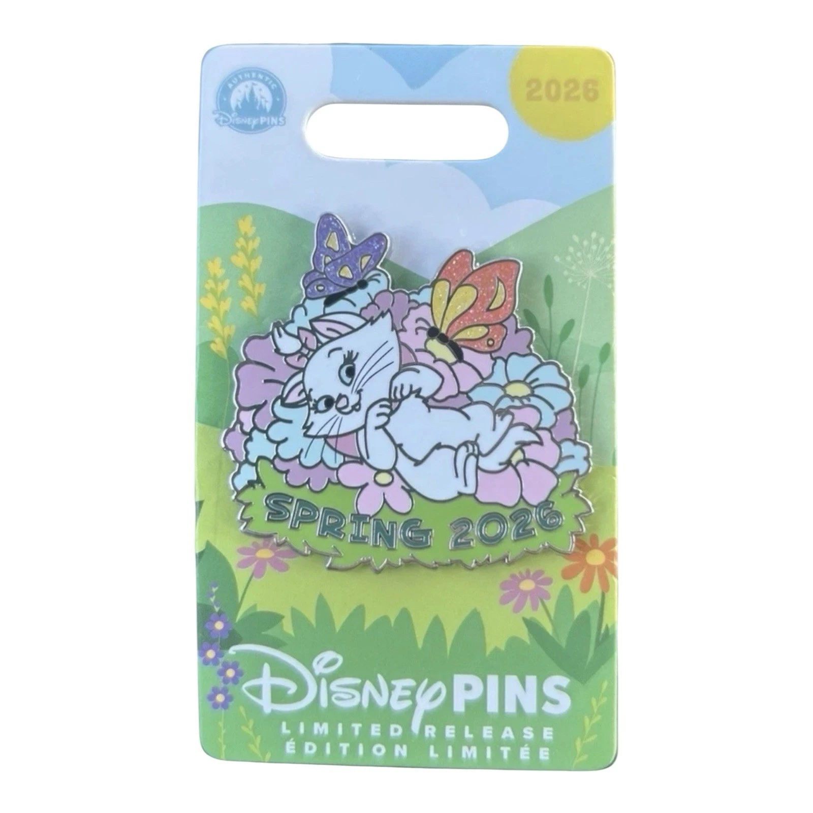 2026 Disney Parks Spring 2026 Marie Aristocats pin Limited Release LR in hand