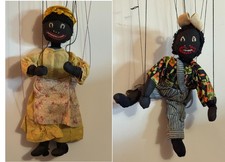 2 Folk Art Cloth Rag Black African American Marionettes 1930s-40s Handmade