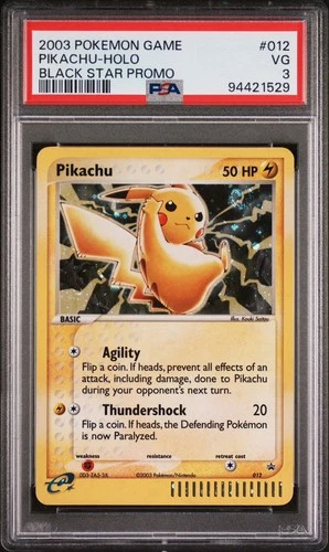 2003 POKEMON BLACK STAR PROMO #012 PIKACHU-HOLO PSA 3