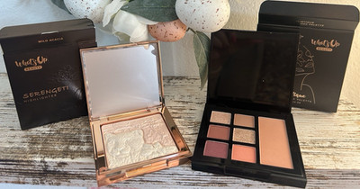 What's Up Beauty Highlighter & Eye Cheek Palette Set, Multicolor, Pressed Powder