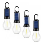 Solar Powered Hanging LED Light Bulb Outdoor Waterproof Tent Camping Lights Lamp