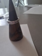 Silver Ring UK Size N. Pink and Clear Stones/Cubic Zirconia