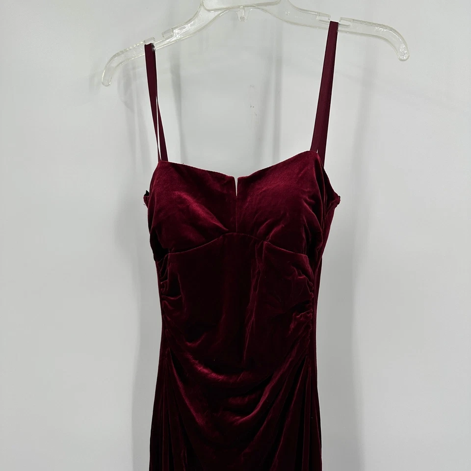 Jodi Kristopher Womens Whimsigoth Y2K Velvet Gown Size M Burgundy Maxi Witchy - Image 2 of 4