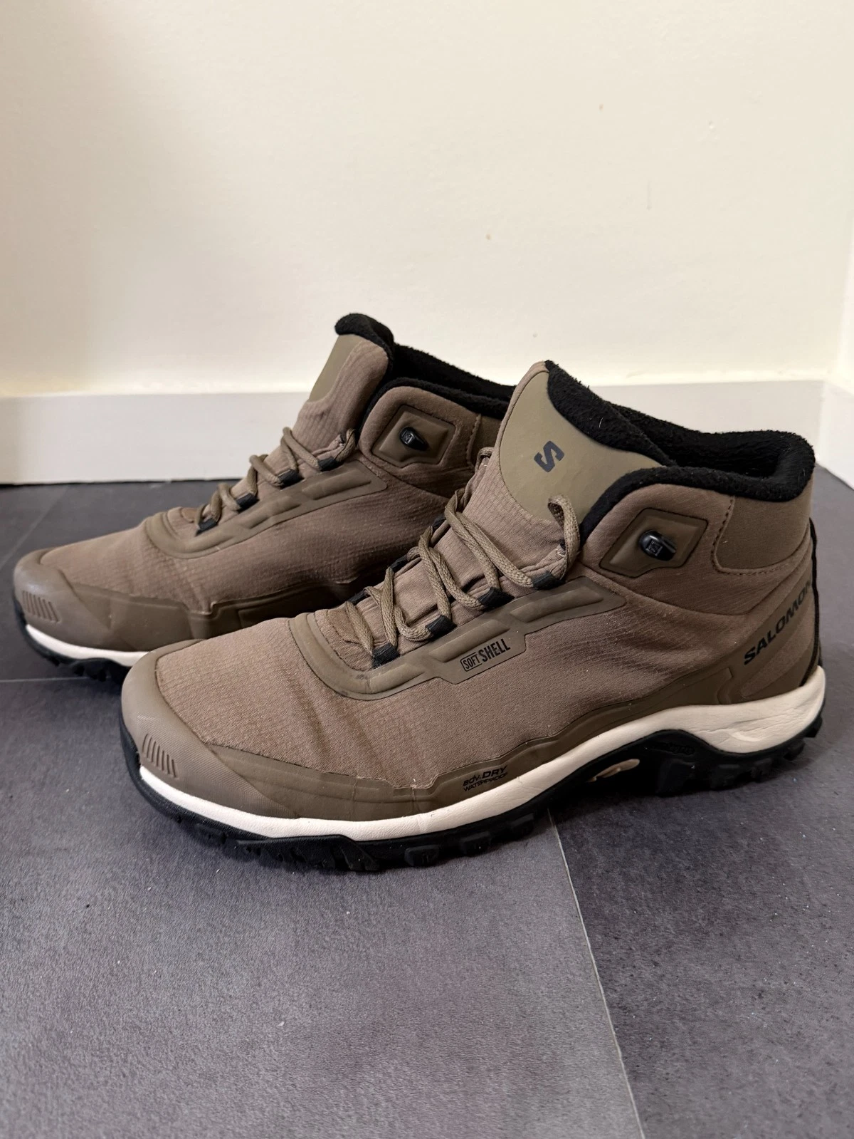 Salomon Men’s Shelter Waterproof Boots - Stone Gray / Black - Size 11