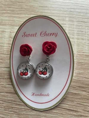 Sweet Cherry Ohrringe Rockabilly Vintage Rosen Kirschen 