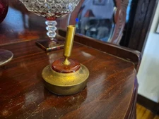 Gibsons Gallery Greenbrier Resort Hotel Brass Precious Simulat Stone Pen Holder 