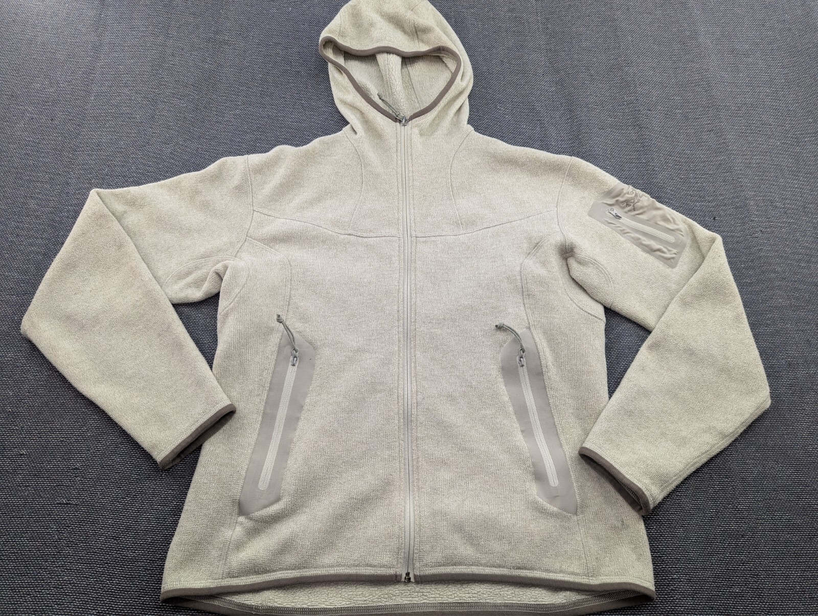 ARC'TERYX Arcteryx Covert Hoody Giacca Donna Grande Beige Giacca Pile Full Zip