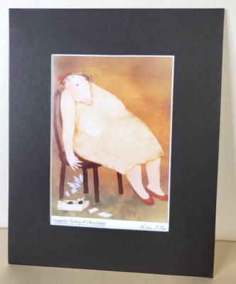 Erika Oller Print Matted 9 x 12 Happily Dying of Chocolate | eBay