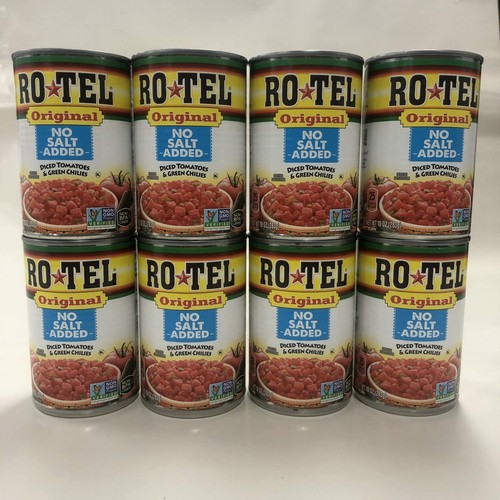 8 ROTEL Original No Salt Added Diced Tomatoes Green Chilies 10 oz Cans