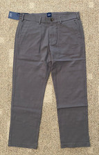 Gap Chino Pants Work Casual Soft Stretch Cotton Gray Grey Men's Size 36 X 30
