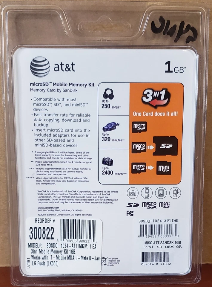 AT&T Universal NEW SanDisk microSD Mobile Memory Kit 1 GB - Image 2 of 2