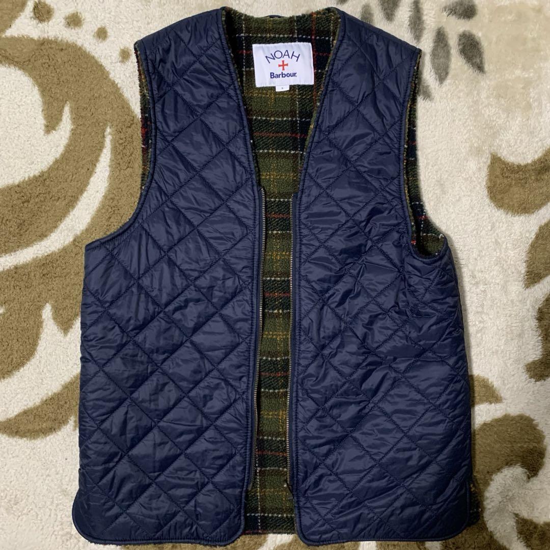 Noah x Barbour Beaufort Bedale Liner Vest Navy Plaid Size S | eBay 