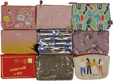 IPSY makeup bag lot- 9 bags- various types and styles- approx. 7" x 5" size