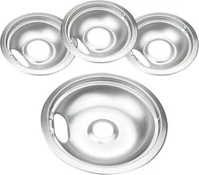 Chrome Drip Pans Replacement for Range 10124XZ Whirlpool W10196405 W101964