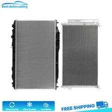Aluminum Radiator And A/C Condenser For 2006-2011 Honda Civic Coupe 2-Door 1.8L