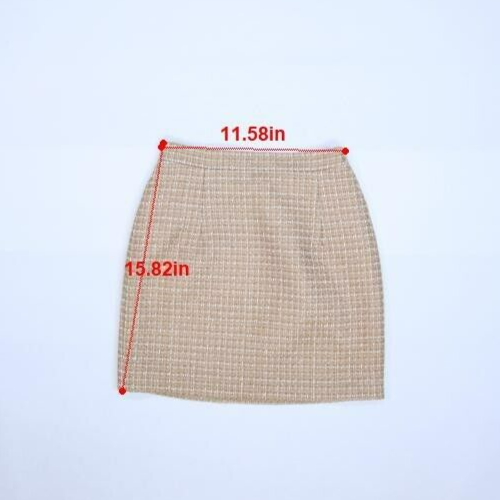 Alessandra Rich Sequin Checked Tweed Mini Skirt Camel Brown Womens