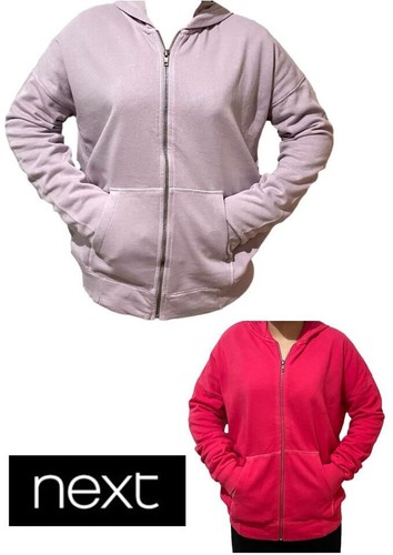 NEXT Womens Pigment Dyed Full Zip Fleece Lined Hoodie / Lounge wear - Picture 2 of 18